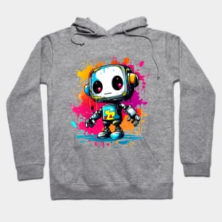 Cute cartoon Robot. Funny cyborg. Hoodie